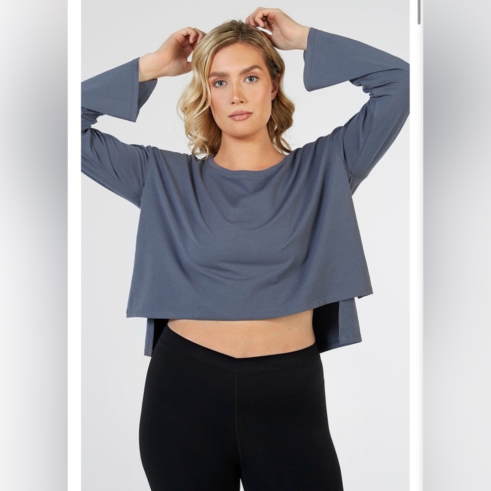 Women's Grey 3/4 Sleeve Top